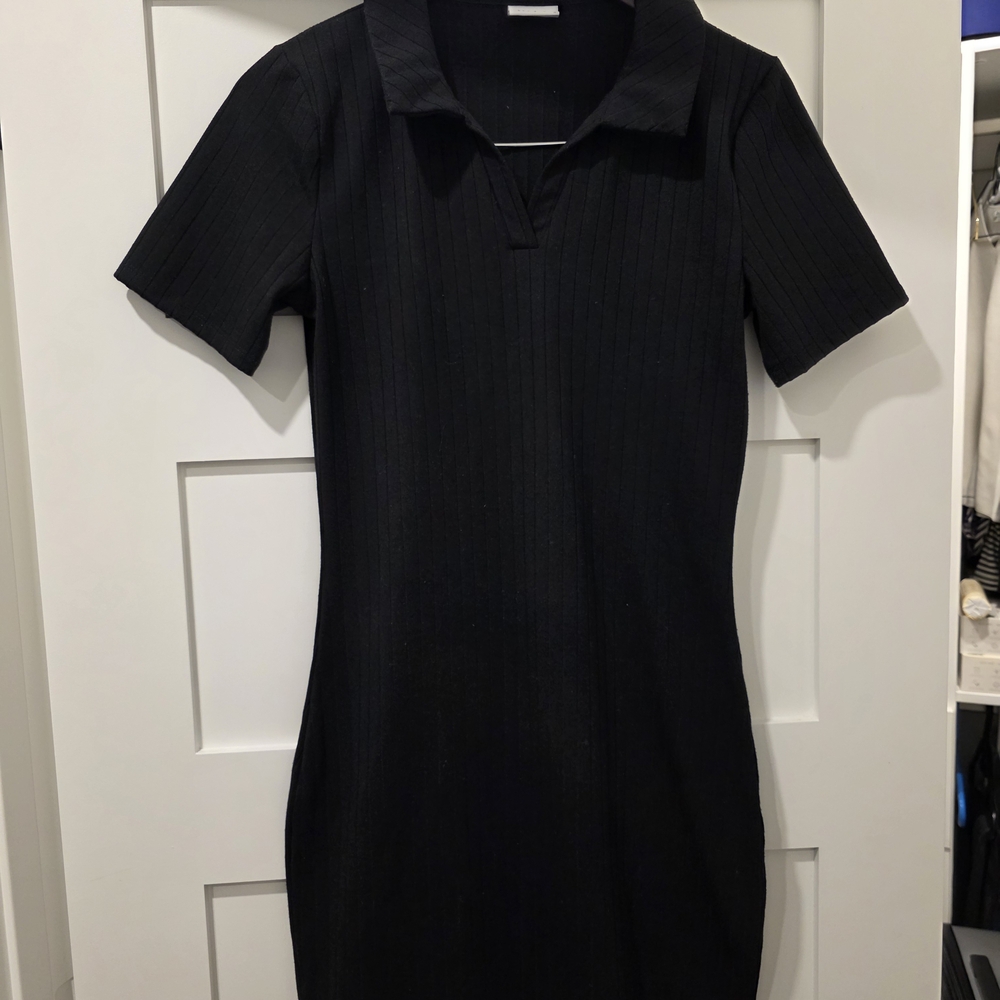VILA Black Ribbed Mini Dress